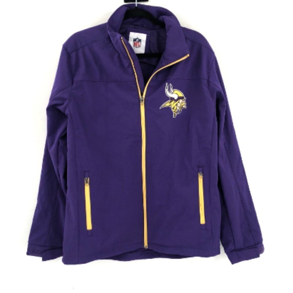 NFL Minnesota Vikings Jacket Full Zip Shell Waterproof Men Football Vikes M Fan